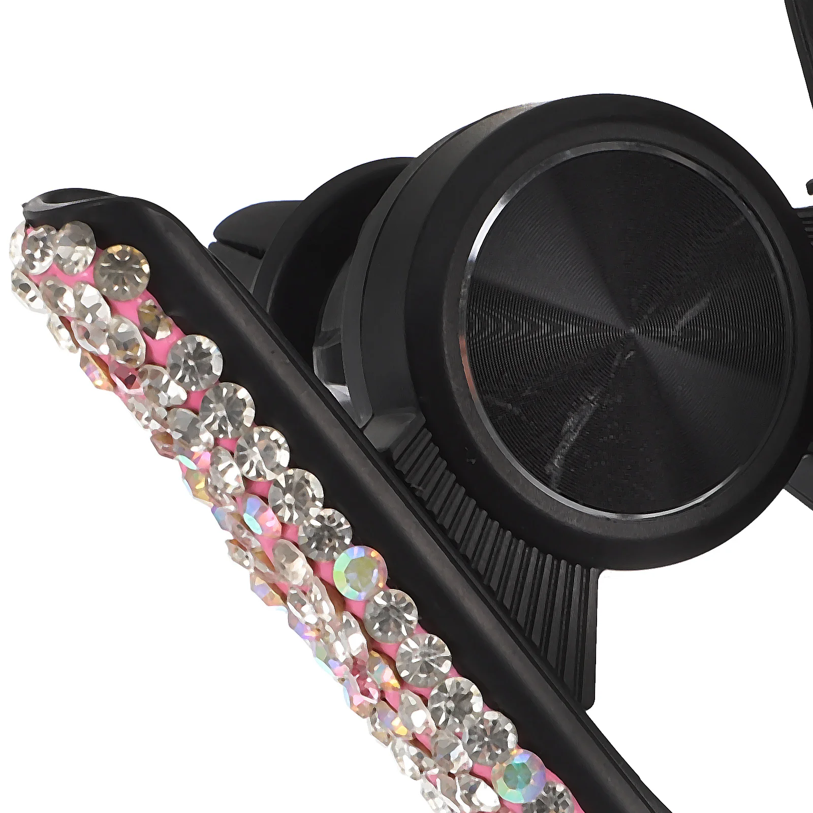 

Автомобильный держатель для телефона, универсальный зажим для вентиляционного отверстия, вращающаяся подставка для приборной панели со стразами, регулируемая на 360 градусов мягкая ручка для сотового телефона