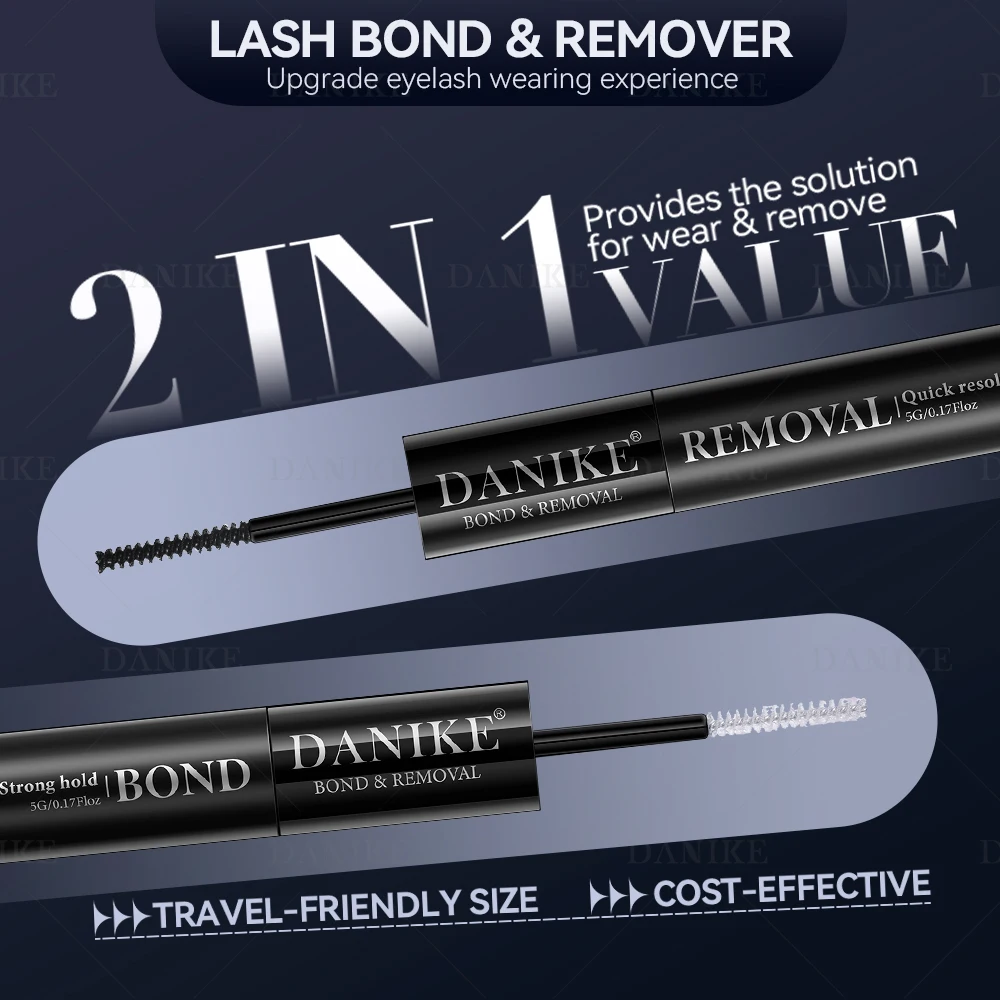 DANIKE 2 in 1 Individual Clusters Lash Bond Glue & Remover Waterproof DIY Eyelash Glue Fast Remove Eyelash Remover Makeup Tools