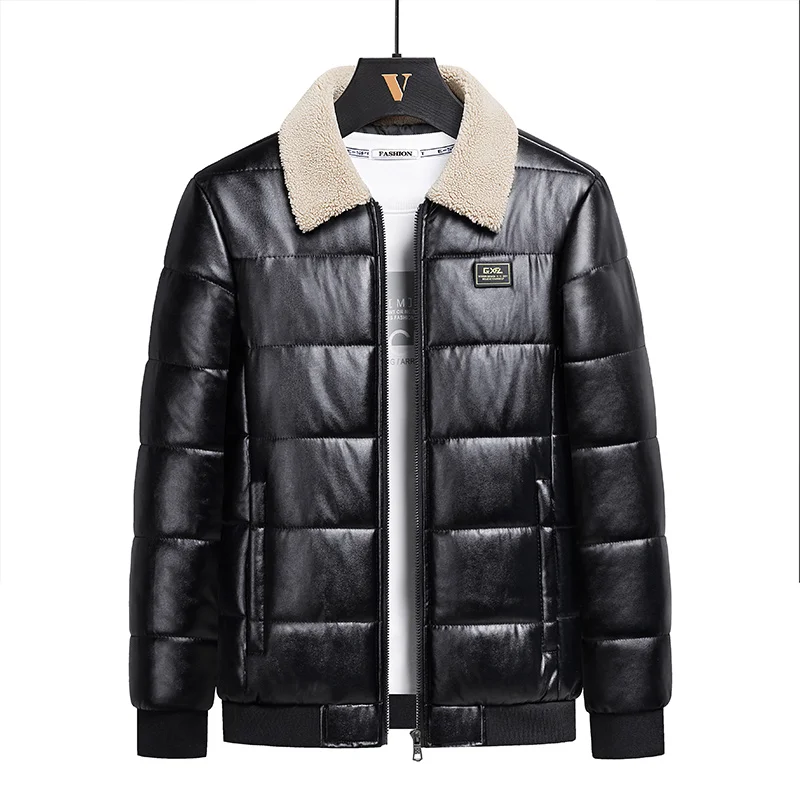 2024 Autumn/Winter New Men's Cowboy Coat Men's Youth Collar Jacket Men Single row Concealed Buckle Casual top big size