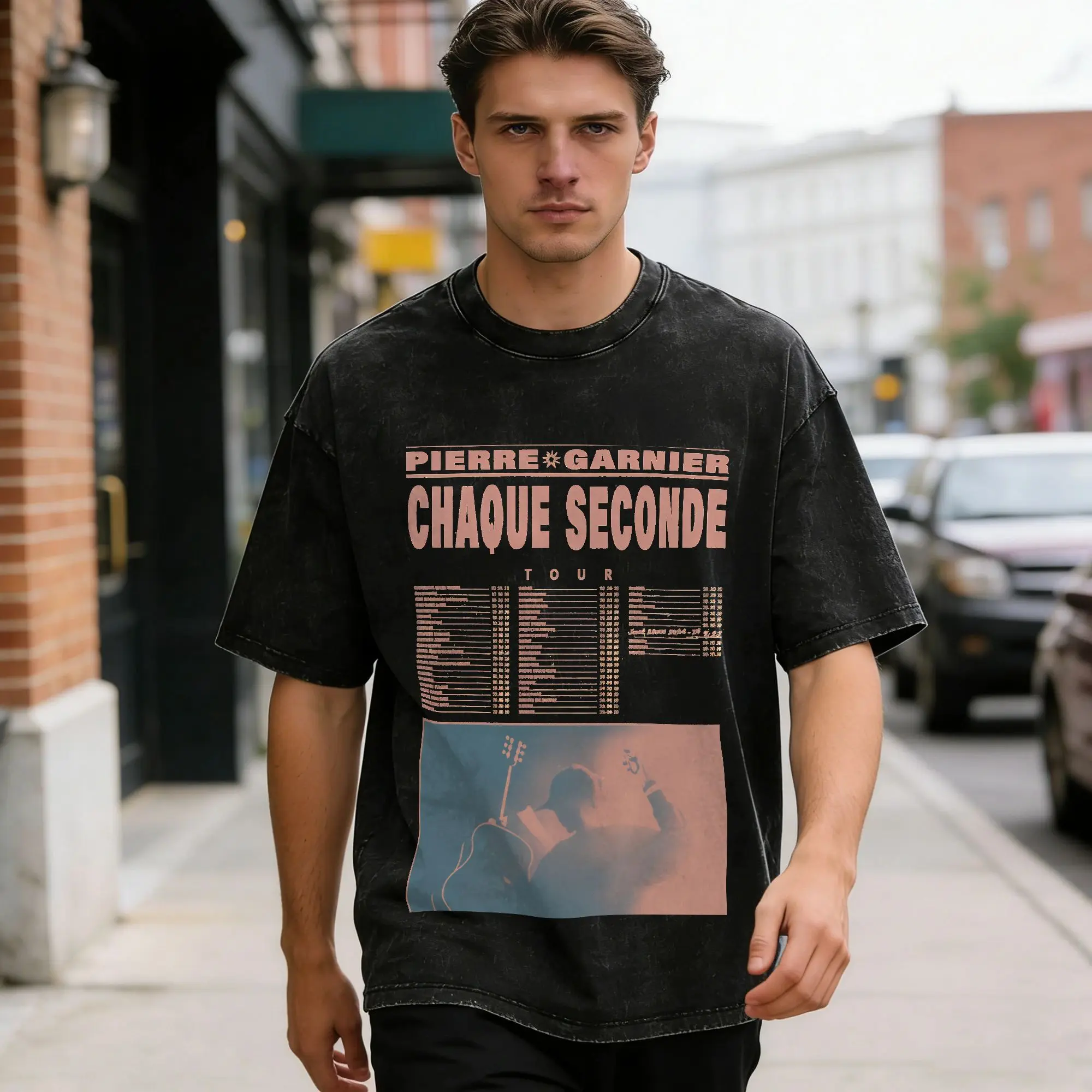 Camiseta Pierre Garnier Chaque Seconde Tour para hombre, camiseta informal 100% de algodón, camisetas de manga corta con cuello redondo, camisetas estampadas