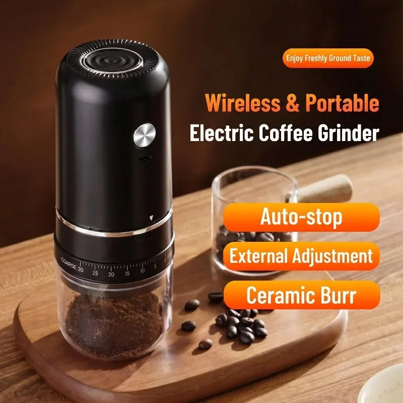 Portable USB Electric Coffee Bean Grinder 30 Gears External Adjustable Rechargeable Grinders Household Coffee Machine Кофемашина