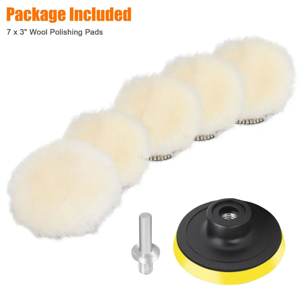 

7pcs 3 Inch Car Buffing Polishing Pads For Drilling Sponge Kit Waxing Foam Polisher Tool Combination Set