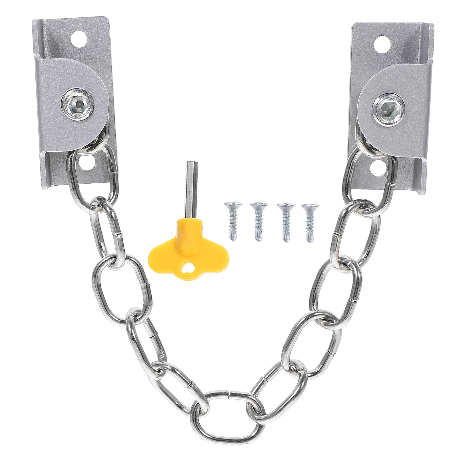 

2 Sets Window Lock Protection Safety Door Chain Stainless Steel Locks for Indoor Outdoor Baby Proof Security Household Door