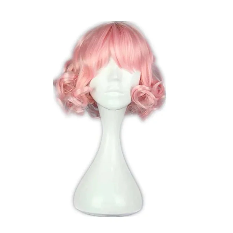 Femme Lolita perruque bal habiller mode couleur cheveux courts bouclés Halloween fête chapeaux frange cheveux courts synthèse perruque couverture