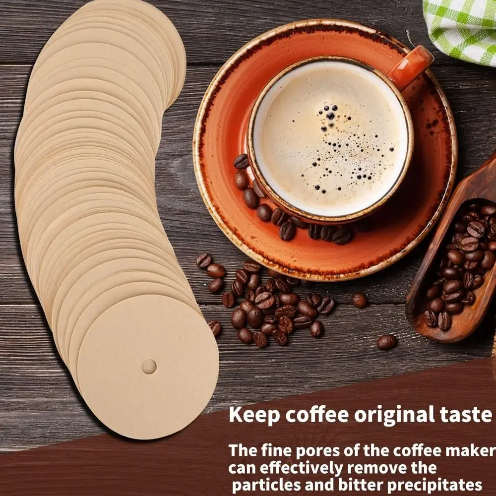 

200Pcs 3.75 Inch Percolator Coffee Filters Natural with Hole Replacement Filter Pack Disposable Premium Coffee Maker Filters