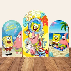Spongebob Theme Arch Background Cover Pineapple House Decoration Props for Children's Birthday Party Backdrop Photography