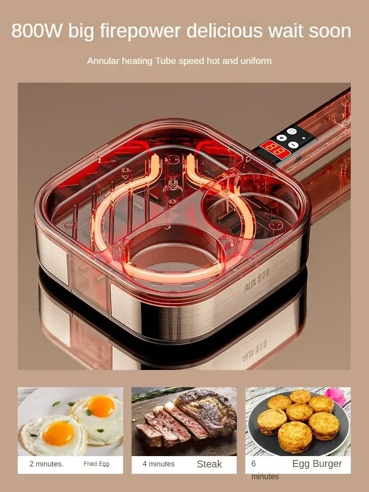 

220V 3 in 1 Breakfast Machine Egg Frying Pan Non-stick Beef Fry Pan Egg Burger Cooker Home Electric Skillets