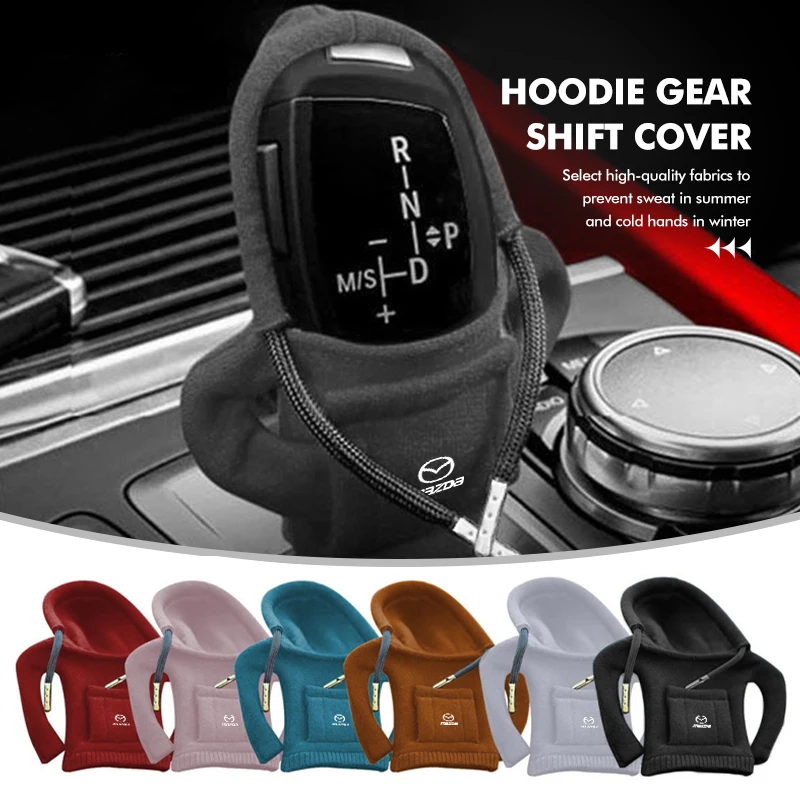 Car Universal Hoodie Shift Cover Gear Lever Interior Decor For Mazda 6 3 CX5 5 2 323 CX7 Demio Atenza Axela MX30 CX30 CX3