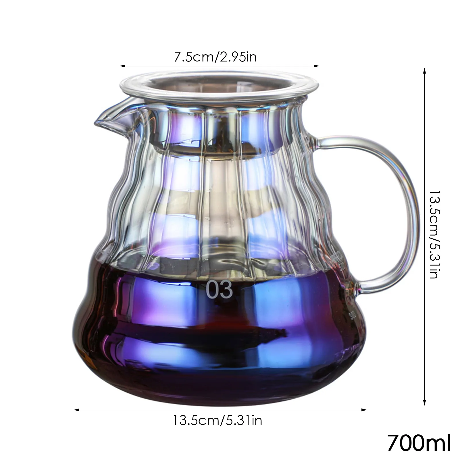 300/500/700ml Glass Coffee Kettle Drip Kettle Coffee Pot Colorful Glass Coffee Kettle Cloud Shaped Coffee Server Teapot