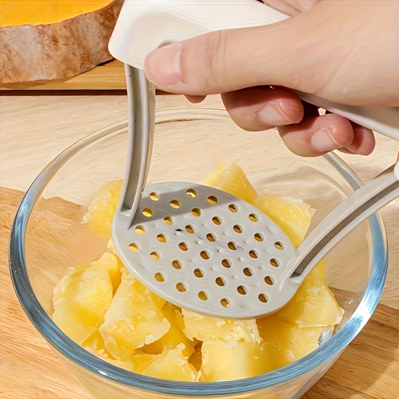 Sturdy Plastic Manual Potato Masher, Comfortable Grip for Sweet Potato Vegetable Fruit, Efficient Kitchen Essential Tool