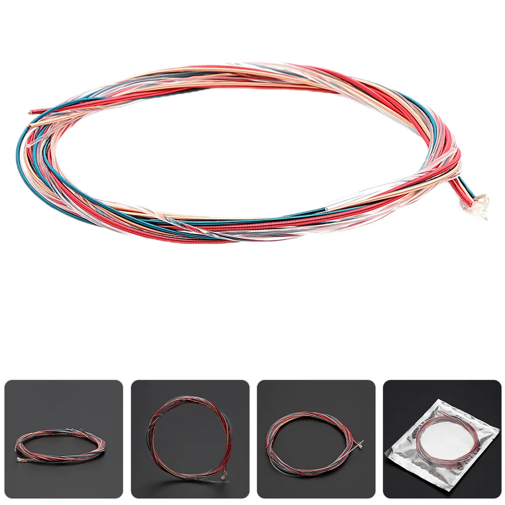 

6pcs Colorful Strings Metal Folk String Replacement Durable Acoustic Guitar Strings Set Guitar Accessories Pack