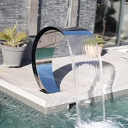 60x30cm/40x20cm Pool Fountain Waterfall Stainless Steel Fountain Pond Garden Swimming Feature Decorative Hardware Faucet