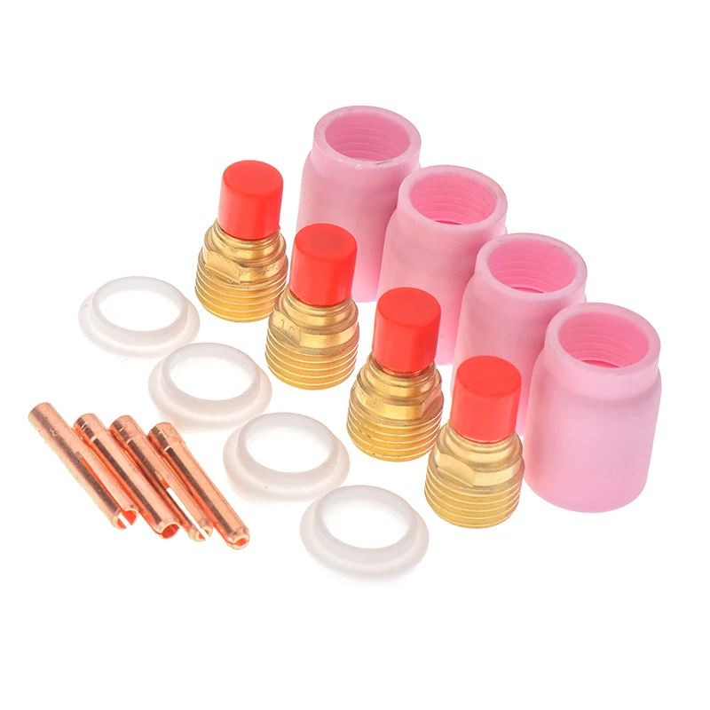 4Pcs TIG Gas Lens KIT Size 1.0mm/1.6mm/2.4mm/3.2mm FIT TIG Welding Torch PTA DB SR WP17 18 26 Series