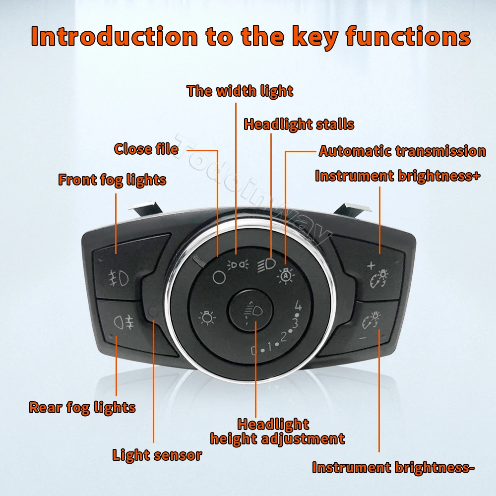 Auto Headlight Switch Control Sensor Module Fog Light Adjuster Button accessories for ford focus kuga Ecosport mondeo 2017 2018