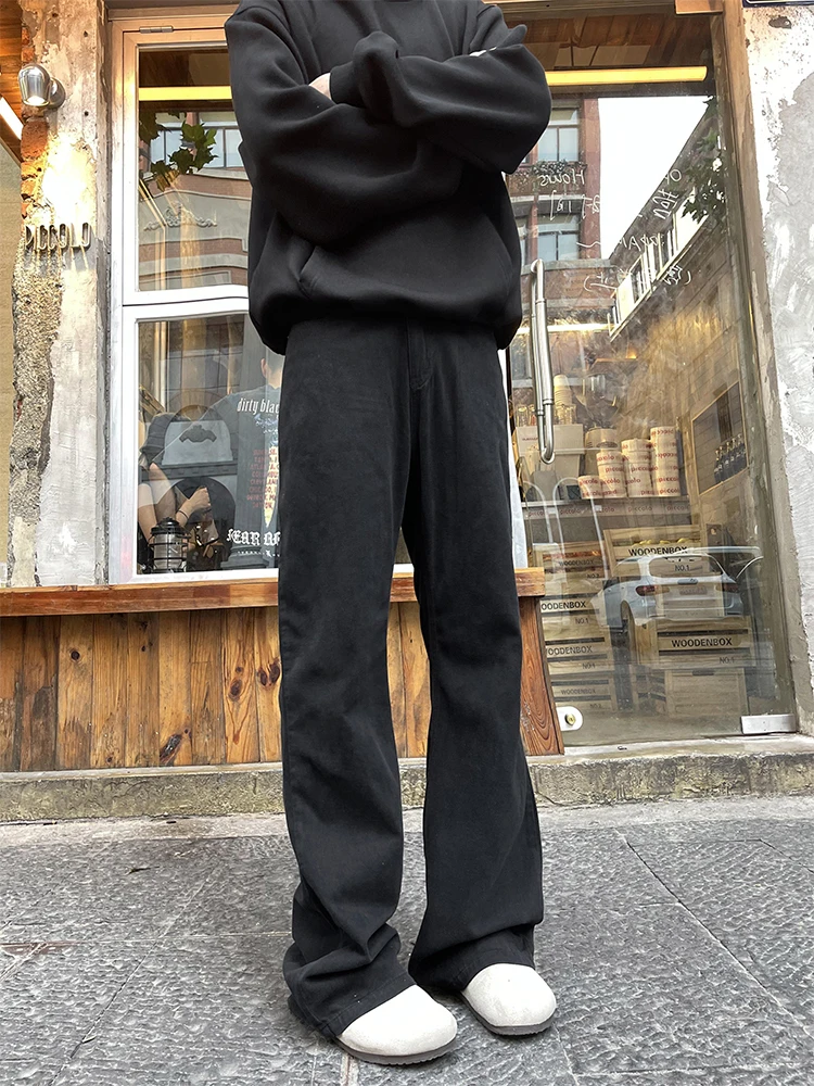 

Cleanfit Men's Slim Fit Jeans High Street Sle American Casual Straight Leg Knife Cut Jeans mid High Waist Water Waed