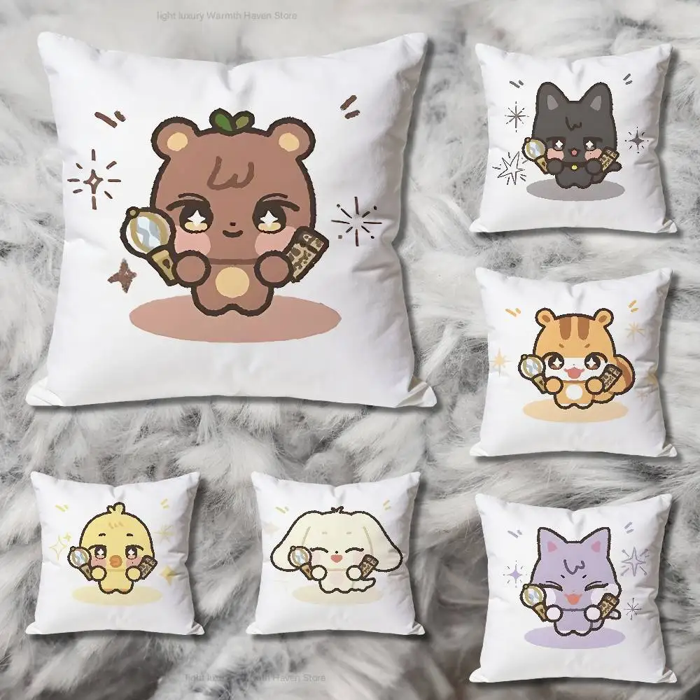 

Cartoon Cute A-ANITEEZS-S Anime Celebrity Merchandise All-Match Printed Pillow Case Sofa Car Office Room Decoration Protector