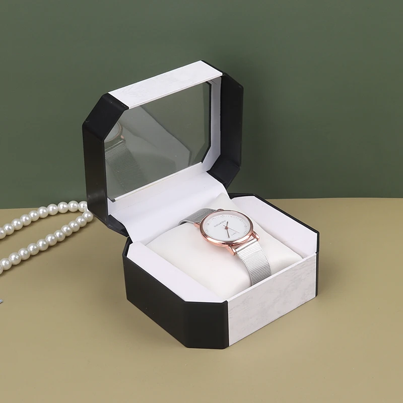 صندوق الساعة الراقية للرجال من الأكريليك صندوق عرض الساعات صندوق تخزين الساعات