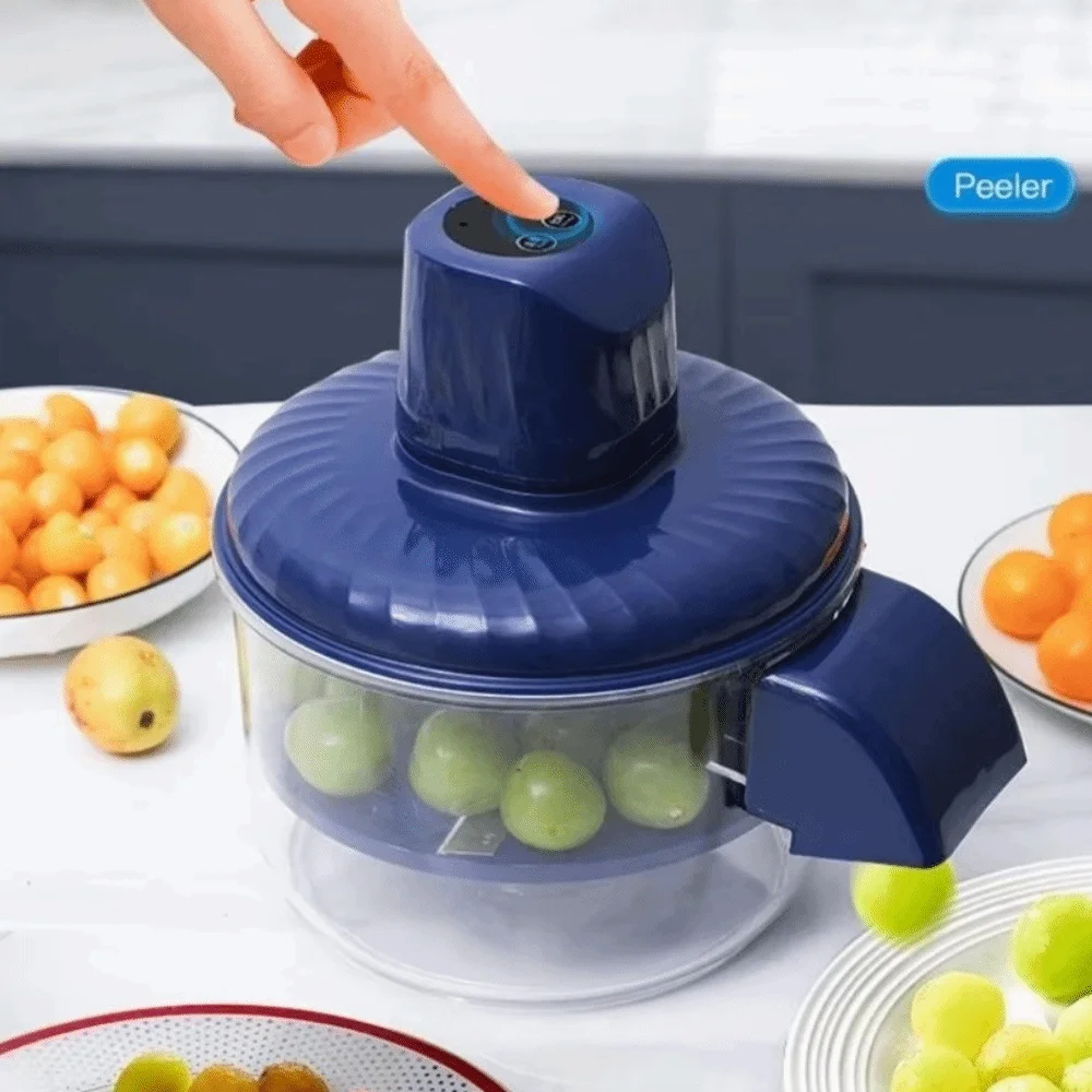 

Перезаряжаемая электрическая машина для очистки винограда, нержавеющая портативная машина для очистки чеснока, беспроводная овощечистка без помощи рук