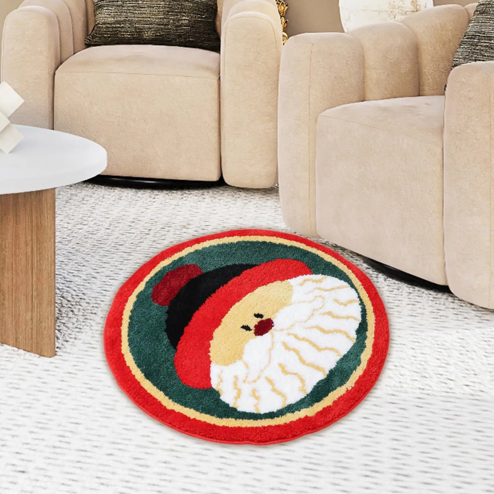 Weihnachtsmann Runde Fußmatte Badezimmer Bodenmatte Teppich für Küche Wanne Bad