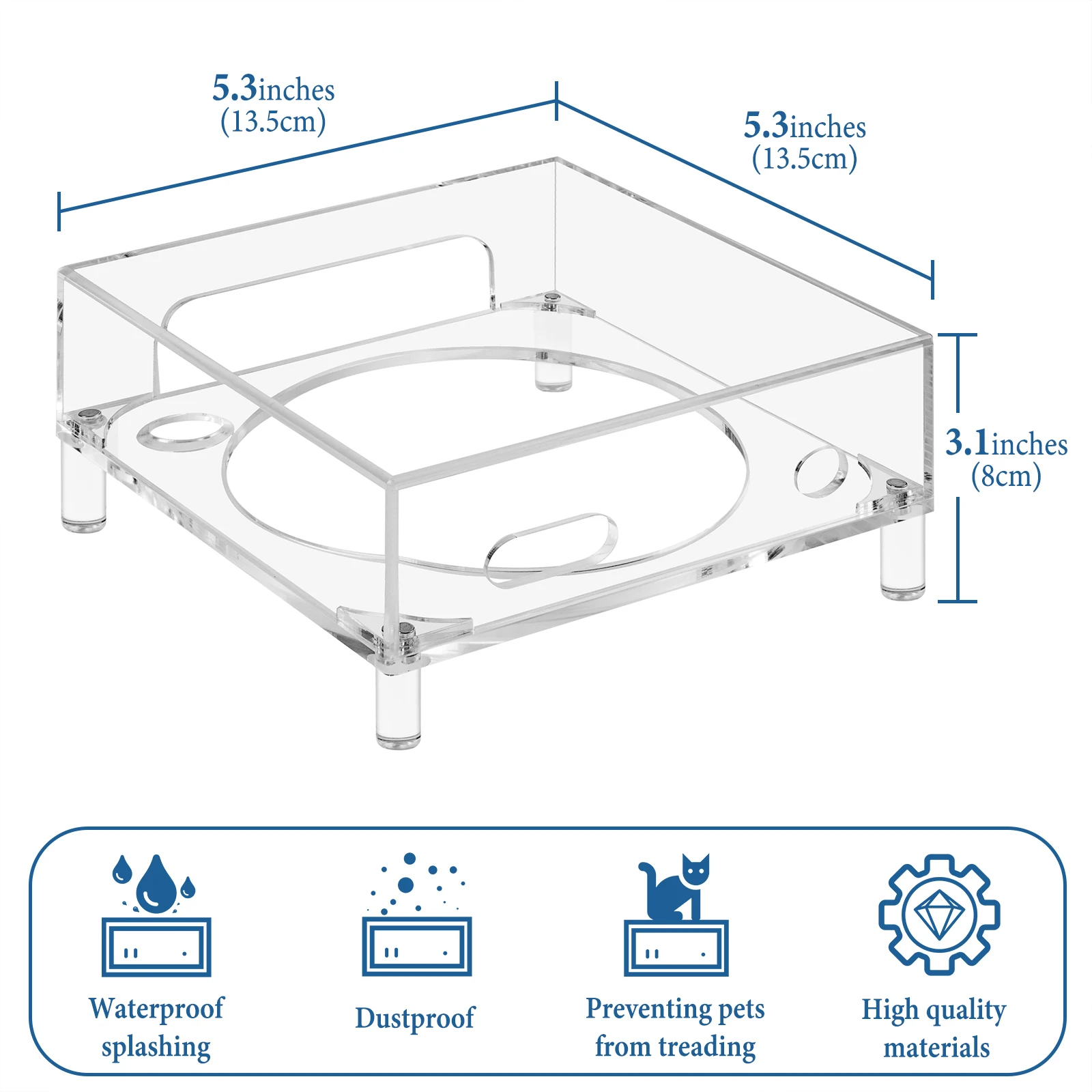 Geekria Clear Acrylic Dust Cover Compatible with 2024 Mac Mini M4,  2024 Mac Mini M4 Pro Stand - Accessories, Desktop Host Cover