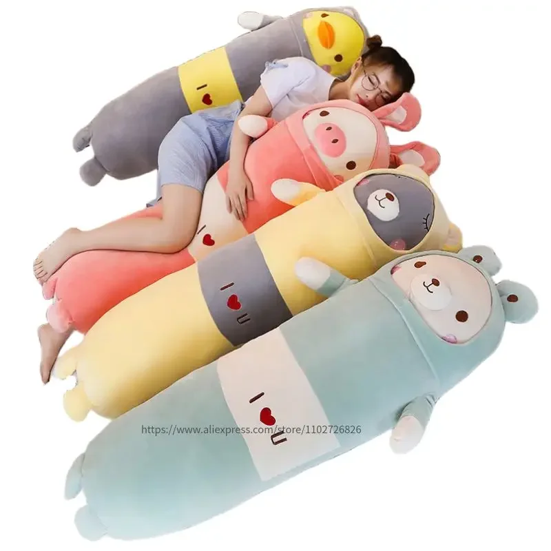 New 65/90/120cm Soft Animal Cartoon Pillow Cushion Cute Teddy Bear Pig Duck Plush Toy Stuffed Cushion Lovely Kids Birthyday Gift