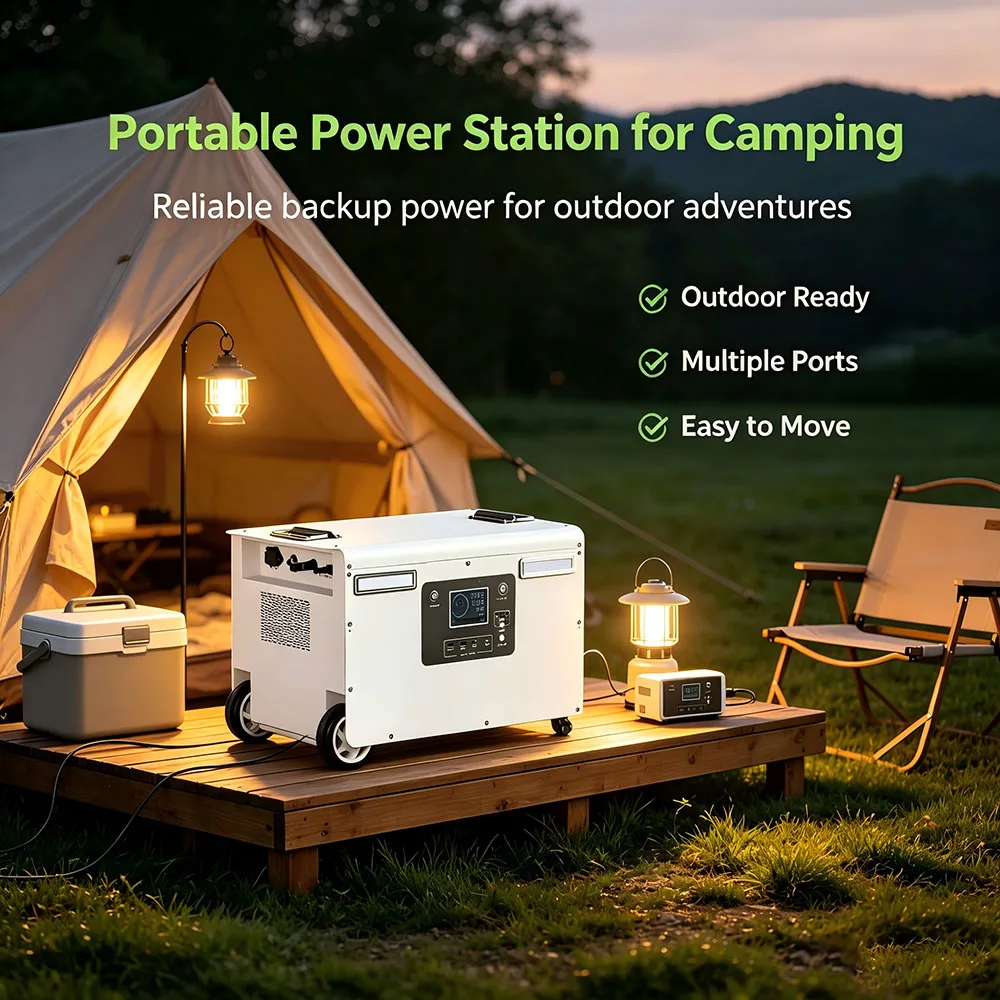 3600W Portable Power Station 3276Wh LiFePO4 Solar Generator, Home Backup Emergency Power Supply With 2 Hours Fast Charging