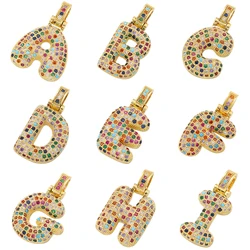 ZHUKOU Colorful Fat 26 letters Charms For Jewelry Making Women DIY Handmade Necklace Pendants Jewelry Accessories VD1381