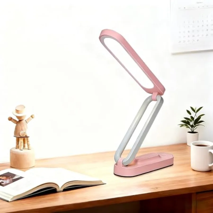 

Rechargeable LED Desk Lamp, Foldable Portable Table Light with 3 Brightness Levels, Type-C USB Charging, Small Desk Lamp, Porta