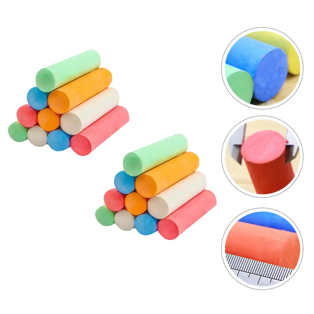 

20pcs Dust-Free Chalk Portable Lightweight Erasable Nontoxic Calcium Carbonate Sulfate for Glass Plastic Cement Board Teaching