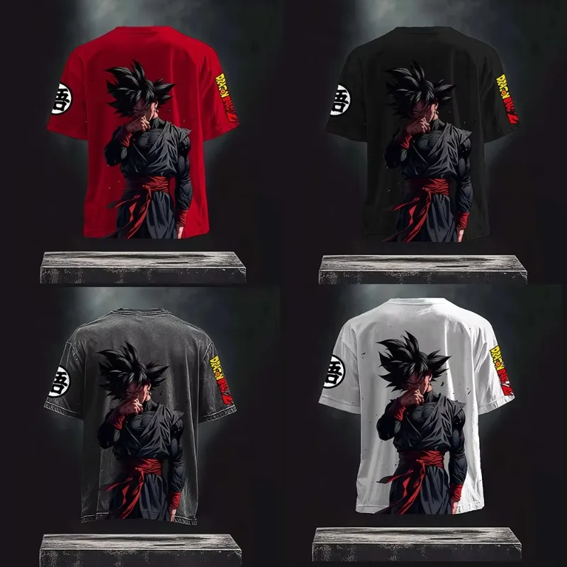 

Лето 2022, новая анимационная футболка Dragon Ball, мужская и женская Harajuku, свободный повседневный детский топ с короткими рукавами для родителей и детей