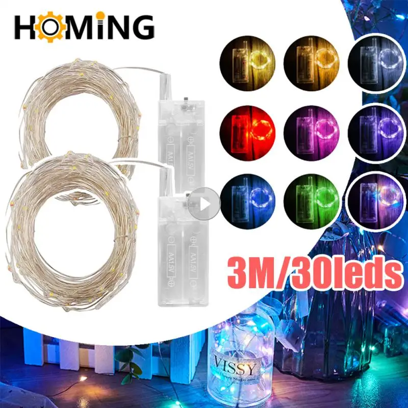 3M Led Light String Koperdraad Waterdicht Diy Fairy Vakantie Verlichting Verjaardagsfeest Bruiloft Kerst Krans Decoratie Verlichting