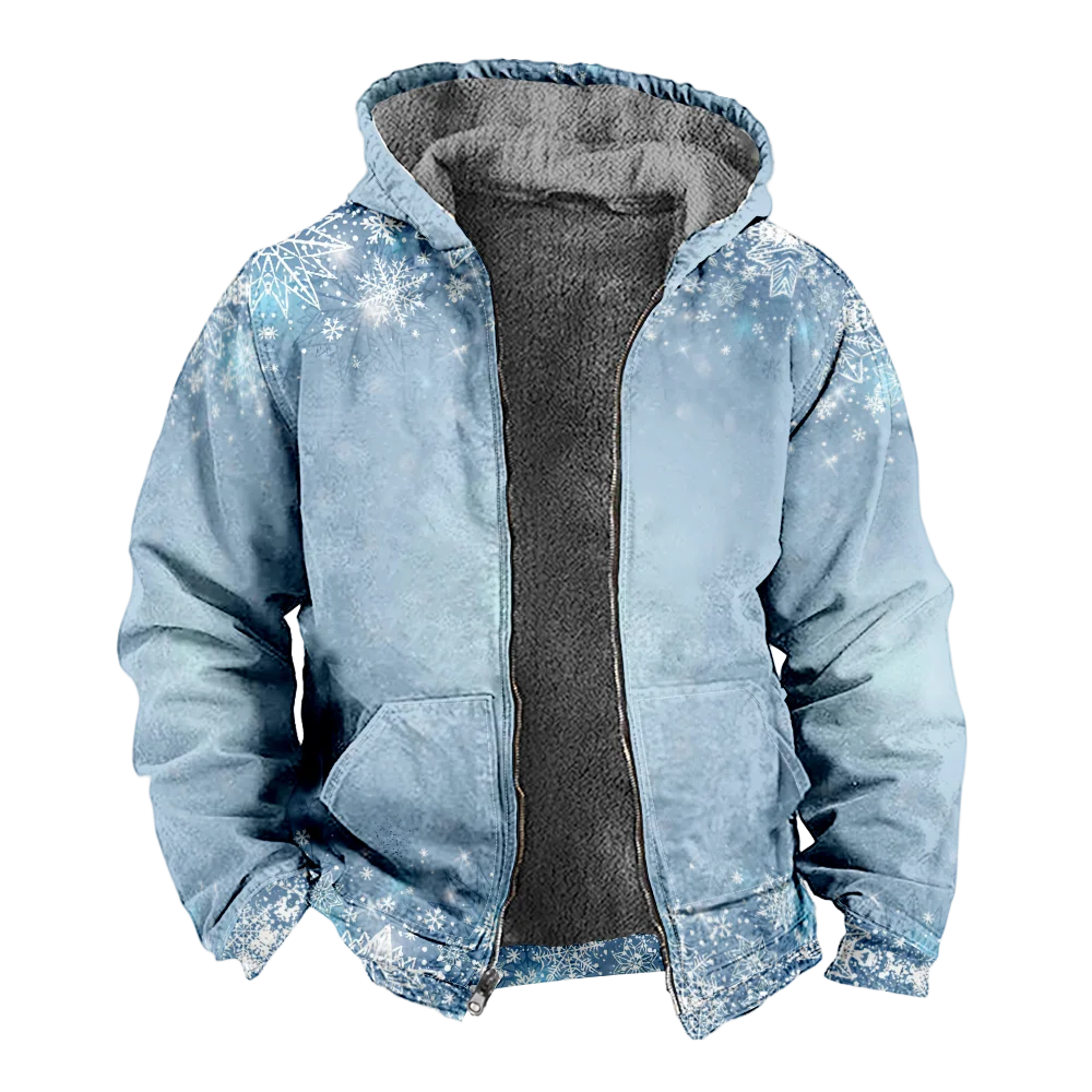 Men's Winter Jackets Coats,snowflake casual Pattern Cotton Clothes Overcoat Moisture-wicking HIP HOP Home