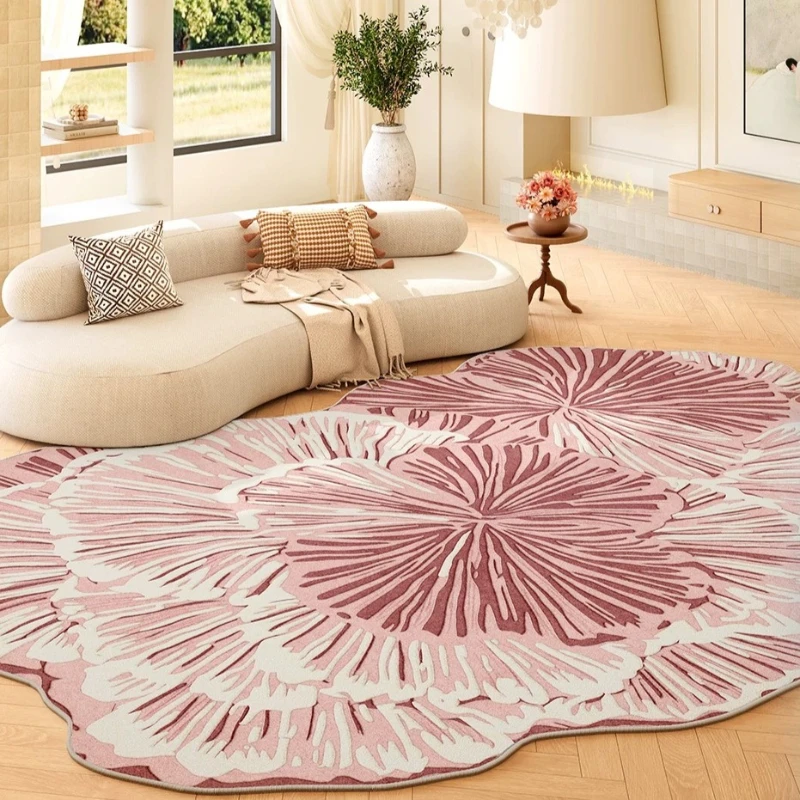 Abstract Art Carpets for Living Room Flowers Bedroom Decor Carpet Irregular Shape Bedside Plush Rug Soft Home Thicken Floor Mat