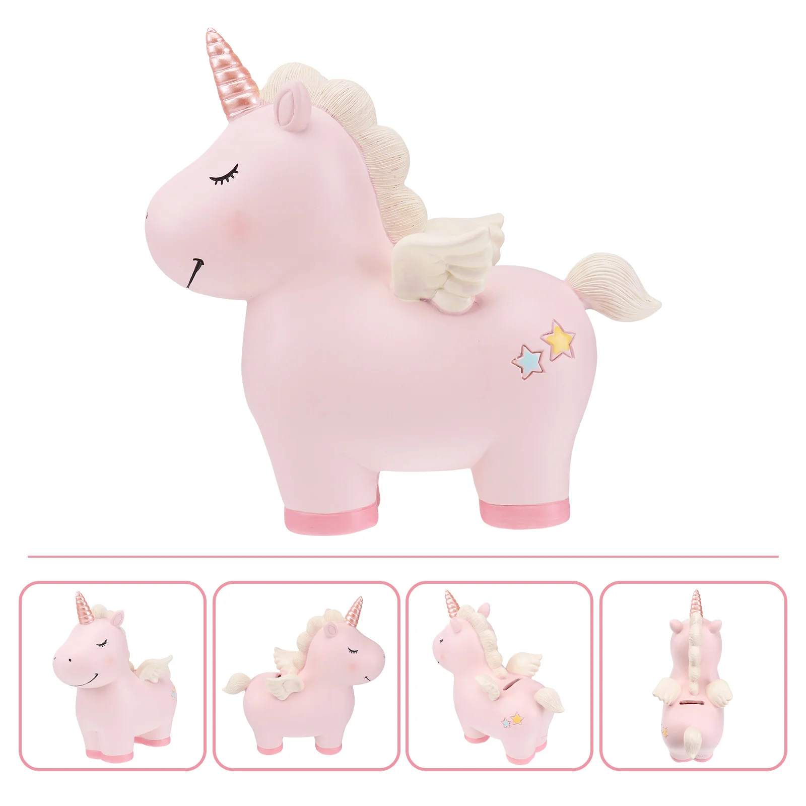 Piggy Bank for Girls Large Capacity Storage Creative Resin Money Bank Cartoon Saving Pot Christmas Birthday Gift Decor