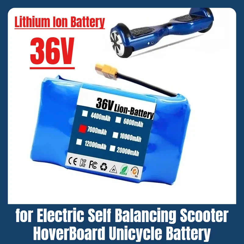 

36V 7Ah 10s2p Battery Packs Rechargeable Lithium Ion Battery for Electric Self Balancing Scooter HoverBoard Unicycle