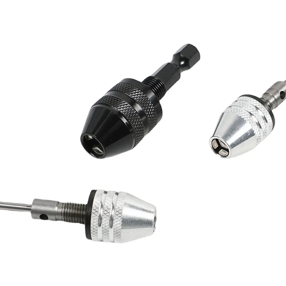 Universal Drill Chuck 0.3 To 6.5mm Hex Shank Adapter Three Jaw Self Centering Converter For Electric Micro Grinder Tools