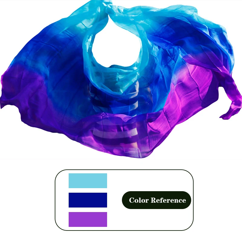 Women Belly dance Silk Veil Real Silk Hand Throw Dance Scarf Worship Church Praise Props Flowy Gradient Customized 250 270 300cm