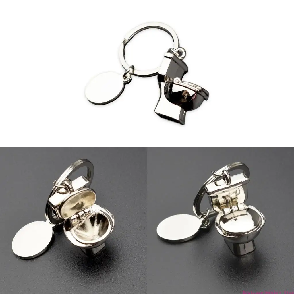 E1PE Innovative Toilet Keychain Funny Holder Portable Accessory Unique Gift
