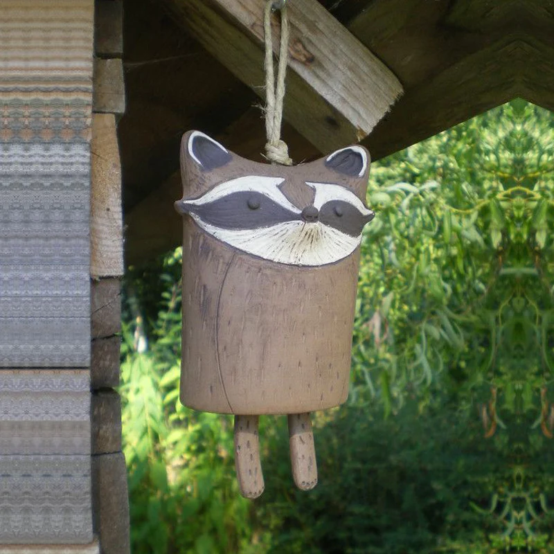 Campanas de viento de animales rústicos para decoración de habitación, bonitas campanas de viento, animales de resina, puerta de Metal para jardín,