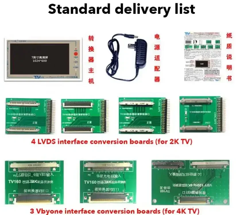 Original brandneu! 7. Generation LCD LED TV Motherboard Tester Tool mit Display LVDS zu VGA Konverter