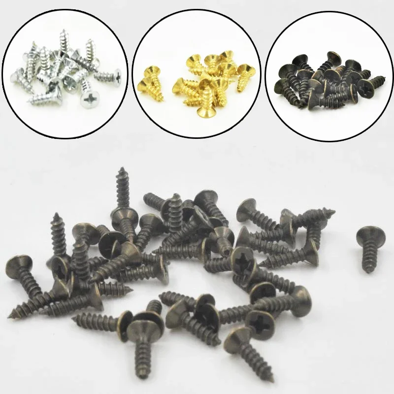 100pcs 2x6mm /2x8mm /2.5x8mm /3x8mm Mini Micro Phillips Round Flat Head Self Tapping Screw Fastener Wood Furniture Screws