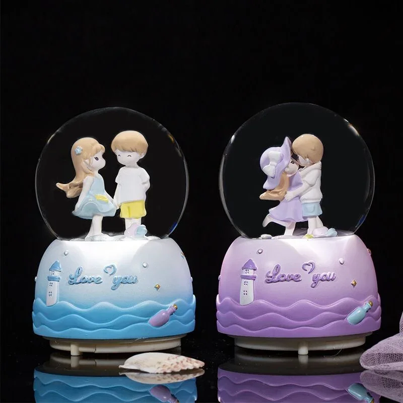 Creative Couple Crystal Ball Resin Base Glass Esferas Bola De Cristal Adornos Para El Hogar Home Decoration Desktop Decor 수정구