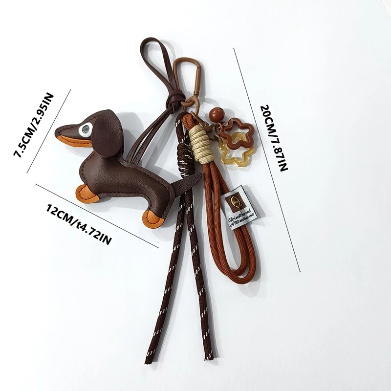 Dackel Taschenketten Damen Taschendekorationen Taschenanhänger Handtaschenzubehör Modetaschen Seile Hängendes Lanyard Handtaschenanhänger – Detail 18
