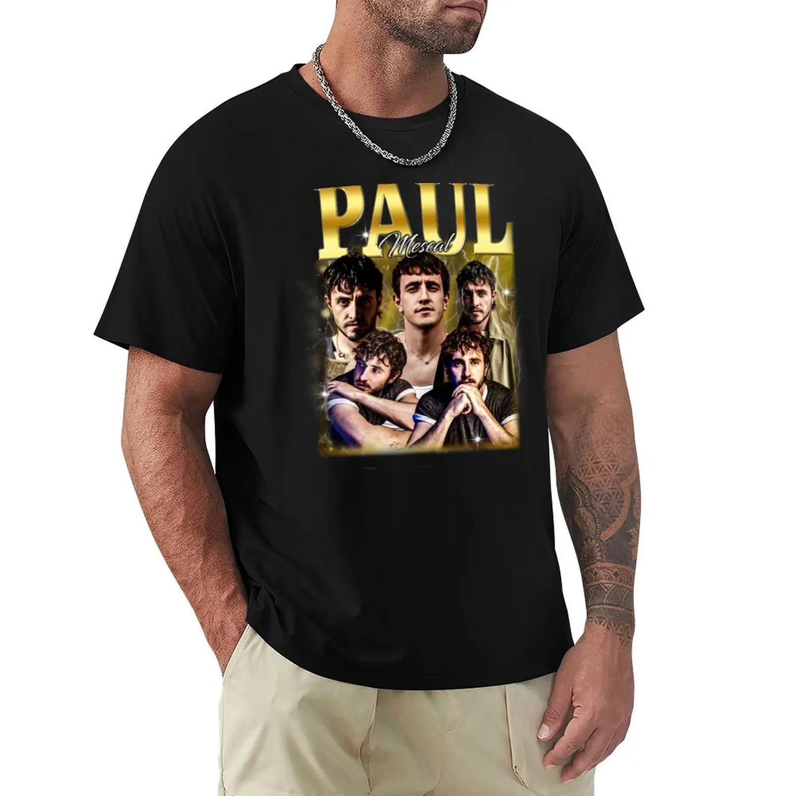 

Vintage Paul Mescal, Retro Bootleg 90s Style Graphic 2 T-Shirt luxury t-shirt graphics T-shirt men