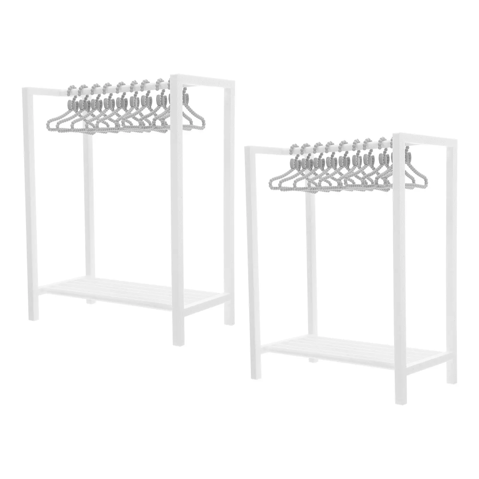 

1Set Miniature Clothes Rack Realistic Design for Display Organizing Outfits Dollhouse Accessory Wooden Clothes Hanger Stand