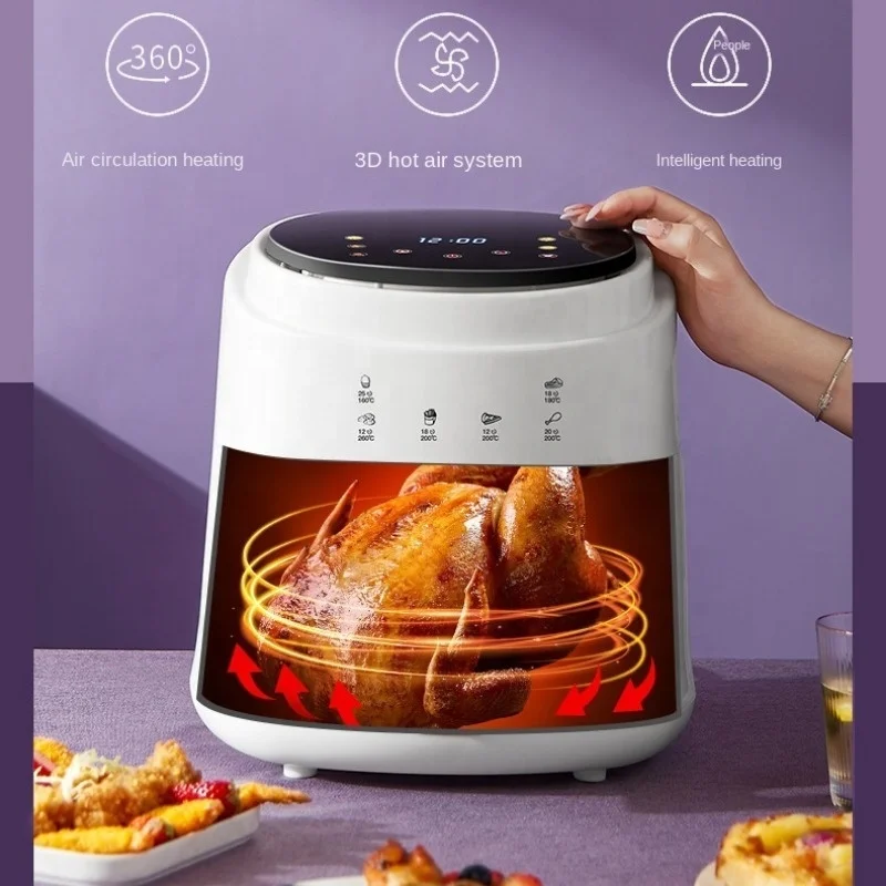 8L elektrische luchtoven grote capaciteit multifunctionele convectie diep zonder olie keuken LED Touch BPA-vrij 1400W