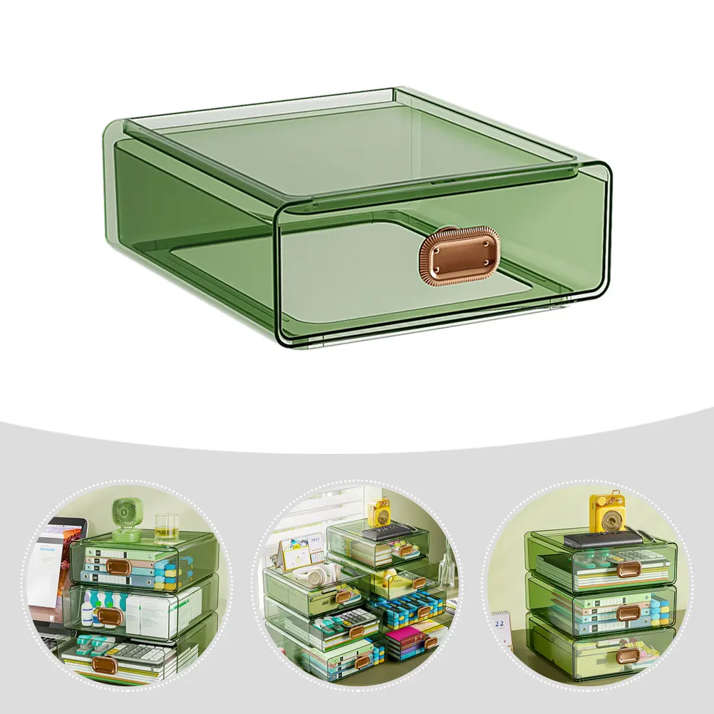 

Transparent Storage Box Drawer Type Sundries Household Cosmetics Organizer for Desk The Pet Office Desktop Dust-proof
