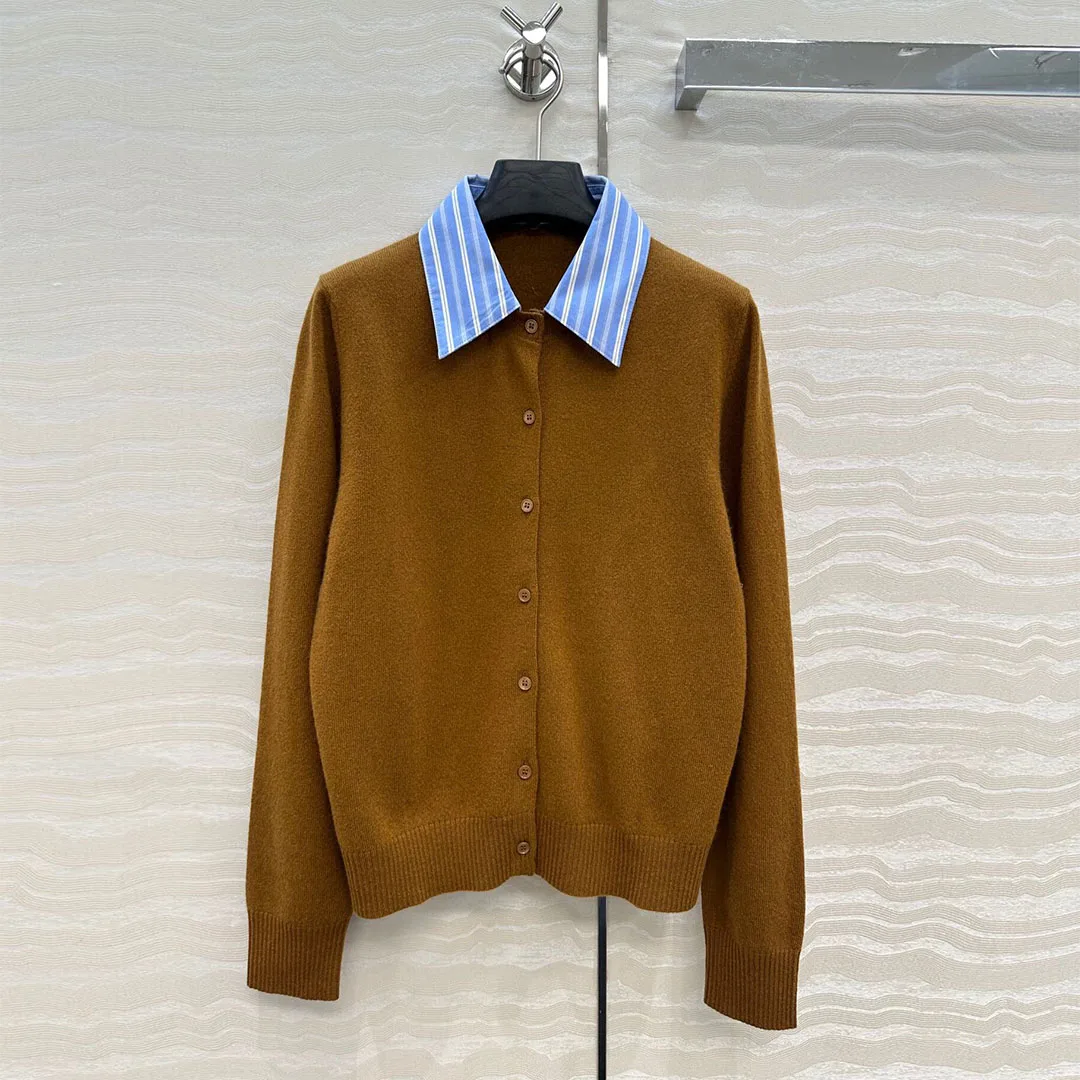 

Preppy Style Cute Lapel Patchwork Long Sleeve Cardigans Women Soft Cashmere Fabric Single Breasted Sweet Autumn Knitted Sweater