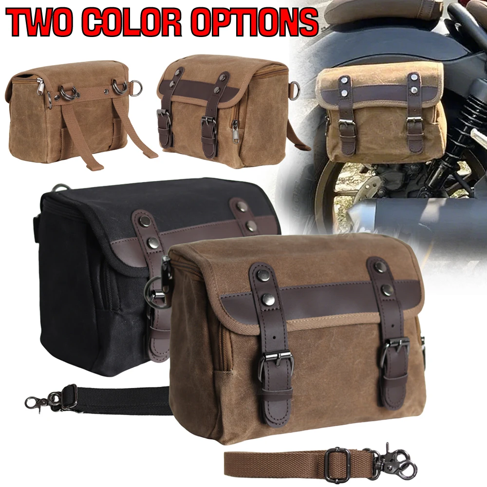 

Vintage Motorcycle Saddle Bag Waterproof Motorbike Side Bag Saddlebags Tail Bag E-bike Hanging Bag Toolkit Travel Luggage Bags