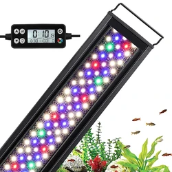 60-105cm luminária aquário wrgb luz de aquário com temporizador à prova d'água tanque de peixes luz lâmpada LED subaquática iluminação decoração de aquários luzes plantadas